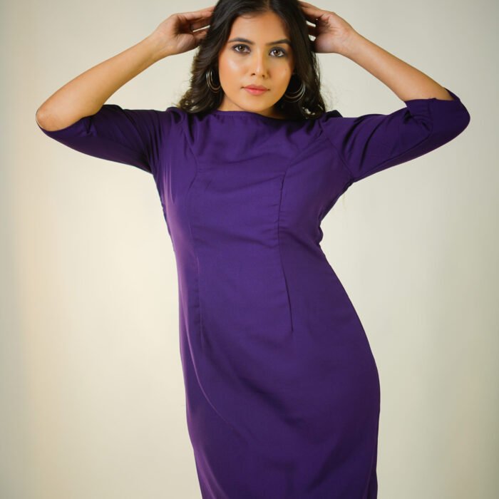 Lavender Grace A‑Line Midi Dress – Purple by KrazyThread