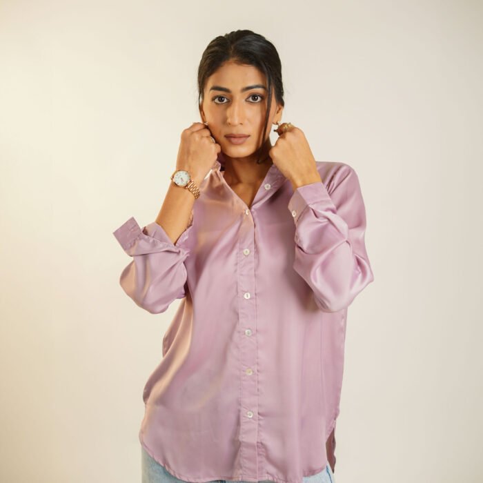 Onion Bloom Satin Shirt – Pink by KrazyThread