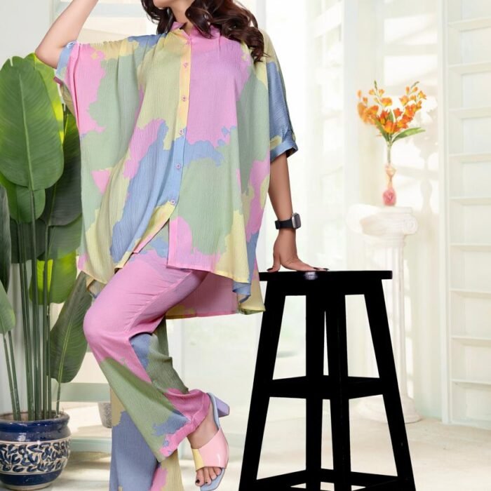 Green Multi Premium Digital Printed Co-ord Set By Krazy Thread